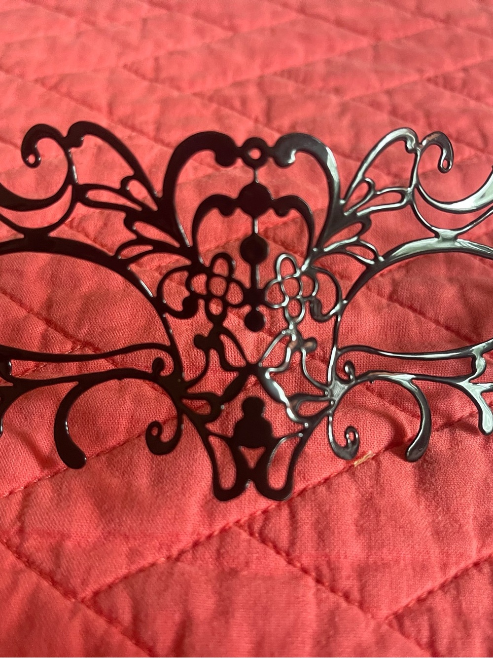 Black Filigree Metal Mask - Intricate Decorative Face Mask